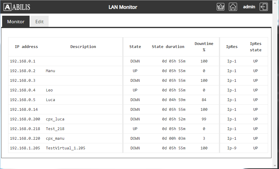 Lan Monitor example