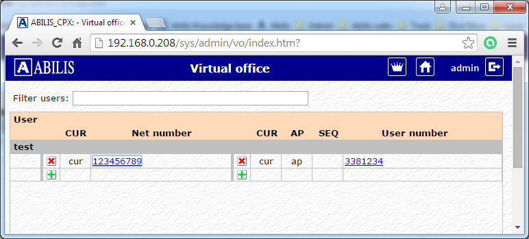 VirtualOffice numbers administration